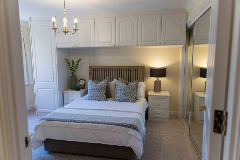 Melton Court independent living apartment bedroom in Branksome Poole